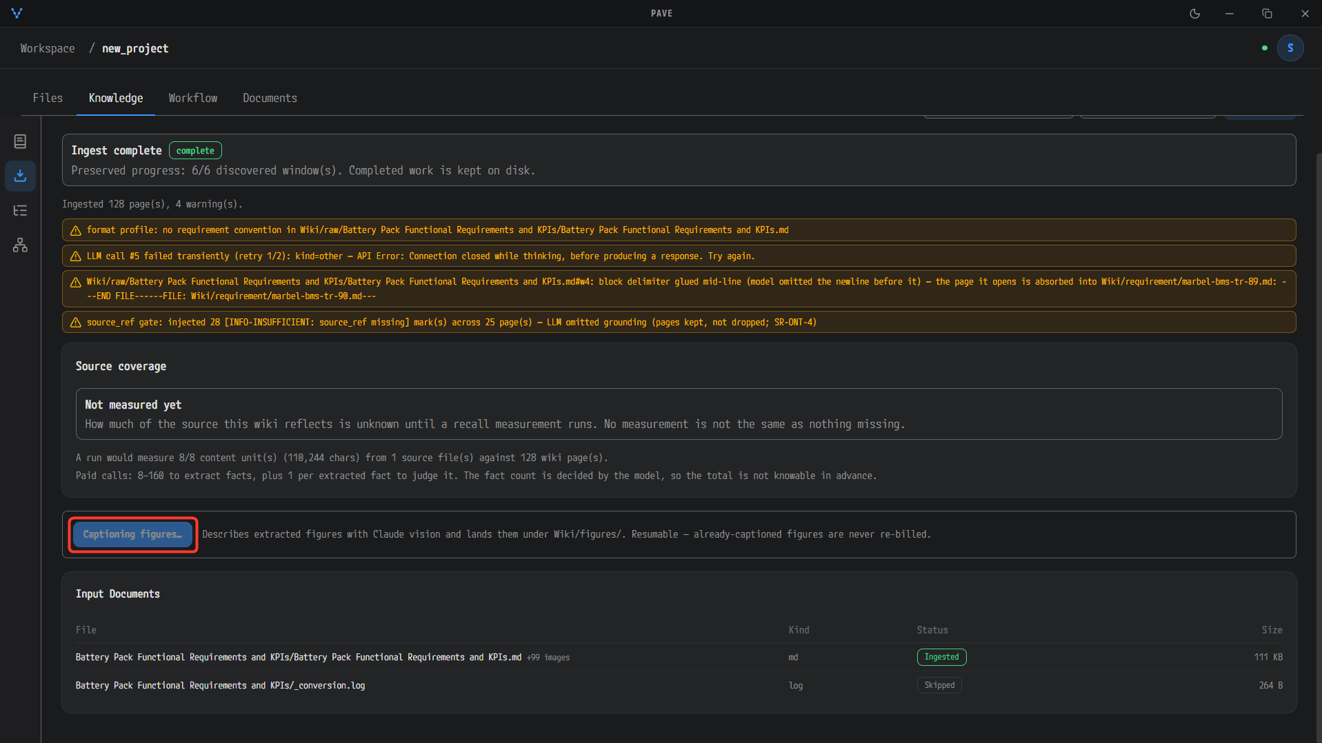 Captioning figures in progress